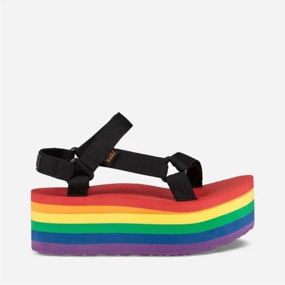 Teva | Women’s Flatform Universal Rainbow Pride LGBTQ+ Platform Sandals Outdoor - Picture 1 of 8